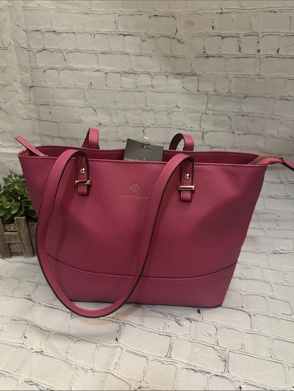NWT - Nanette Lepore Mauve Pink Pebbled Vegan Leather Handbag